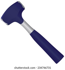 Heavy hammer to break, industrial tool. Vector illustration.