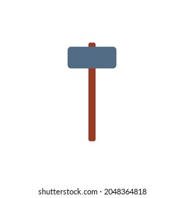 Heavy hammer repair tool icon or symbol, flat vector illustration isolated on white background. Joinery, builder or carpenter instrument for work with wood and stone.