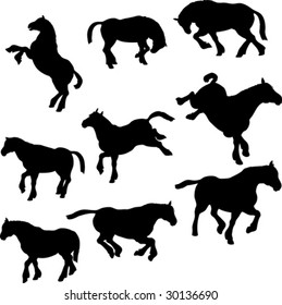 Heavy Horse Silhouettes
