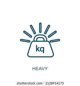 heavy icon. Thin linear heavy outline icon isolated on white background. Line vector heavy sign, symbol for web and mobile