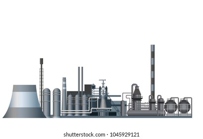 Heavy industry factory. Vector illustration isolated on white background
