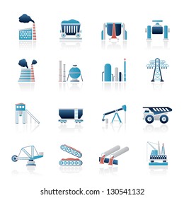 Heavy industry icons - vector icon set