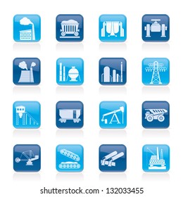 Heavy industry icons - vector icon set