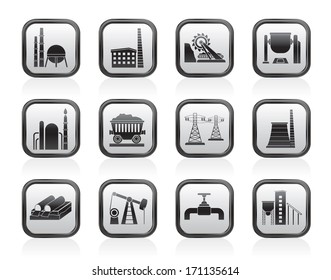 Heavy industry icons - vector icon set