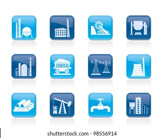 Heavy Industry Icons - Vector Icon Set