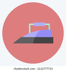 Heavy Iron Icon in trendy flat style isolated on soft blue background