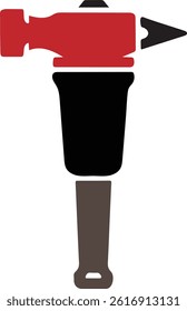heavy jackhammer tool silhouette, construction demolition tool vector icon, industrial jackhammer outline