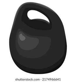 Heavy kettlebell in cartoon style isolated on white background. Vector illustration.