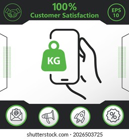 pesado, kilogramo en elementos gráficos del icono del vector del teléfono para su trabajo - Diseño moderno