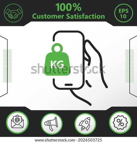 heavy, kilogram in phone vector icon graphic elements for your work - Modern design