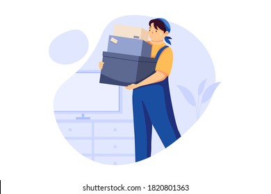 Heavy Lifting Service Vector Illustration Concept.