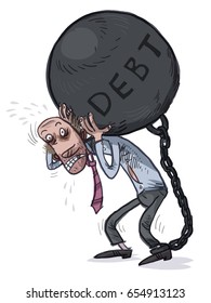 Heavy load. DEBT. Vector illustration