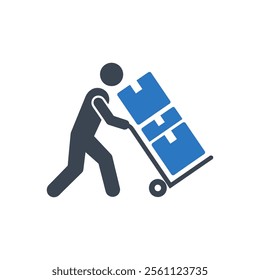 Heavy Load Transportation Icon On White Background