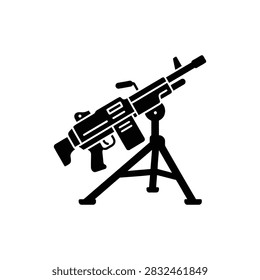 Heavy machine gun mounted on tripod icon
