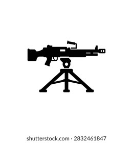 Heavy machine gun mounted tripod artillery icon