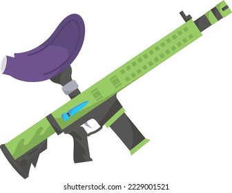 Diseño de iconos de color vectorial de arma pesada, símbolo deportivo de tiro, signo deportivo extremo, ilustración de material de tiro y trapeo, rifle de paintball Concepto