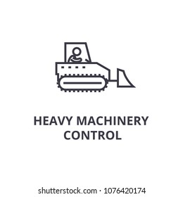 heavy machinery control thin line icon, sign, symbol, illustation, linear concept, vector 