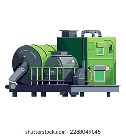 Heavy machinery working in steel manufacturing plant isolated