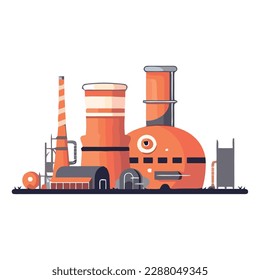 Heavy machinery working in steel refinery industry isolated