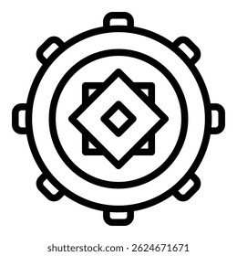 Ícone de bueiro pesado. Contornar o ícone de vetor de bueiro pesado para web design isolado no fundo branco