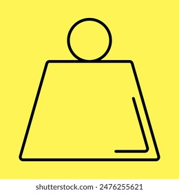 heavy mass icon simple, line vector isolated on yellow background. trendy and modern design