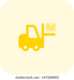 Heavy material handling forklift vehicle with box up