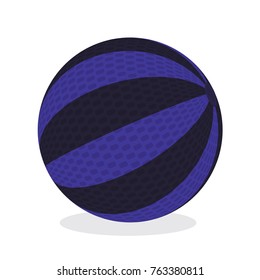 Heavy medicine ball, cartoon illustration of gym equipment for home exercise. Vector