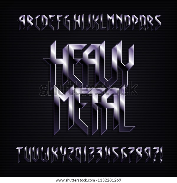 Heavy Metal Alphabet Font Metal Effect Stock Vector (Royalty Free ...