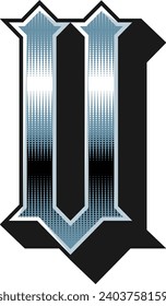 Heavy Metal Alphabet Letter Vector