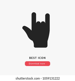 Heavy metal concert sign icon, music symbol vector illustration for web and mobil app isolated on grey background 