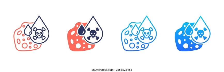 Heavy Metal Contamination Icon Pack In Multiple Styles