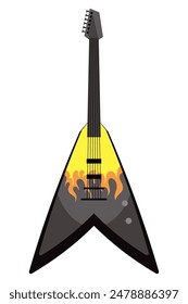 heavy metal electric guitar isolated design