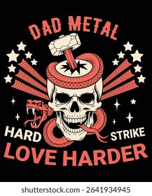 Heavy Metal Father Skull Art - Rocker Dad Illustration
