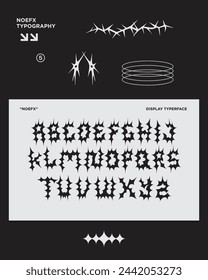 Heavy metal font sickopat typography vector punk rock hardcore dark music typerface editable