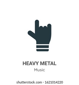 Heavy metal glyph icon vector on white background. Flat vector heavy metal icon symbol sign from modern music collection for mobile concept and web apps design.
