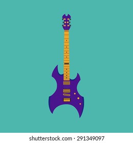 Heavy metal guitar. Vector illustration in flat style design.
