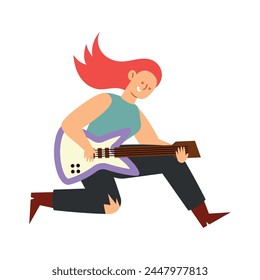 heavy metal guitarist isolated design