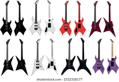 Vetor de modelos de guitarras de metal pesado