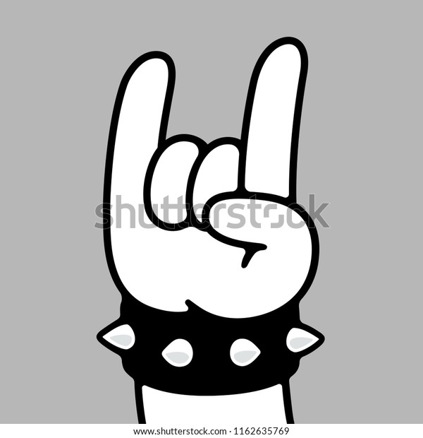 Heavy Metal Hand Gesture Cartoon Comic Stock Vector Royalty Free