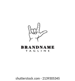diseño de icono de gesto de mano de metal pesado modelo de diseño de vector moderno