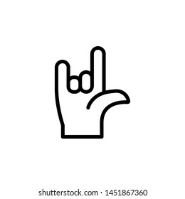 Heavy metal Hand gesture outline icon. Element of hand gesture illustration icon. signs, symbols can be used for web, logo, mobile app, UI, UX
