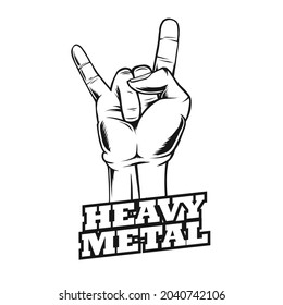 Heavy metal hand sign design ,for logo ,poster and other uses