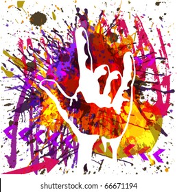 Heavy Metal Hand. vector background
