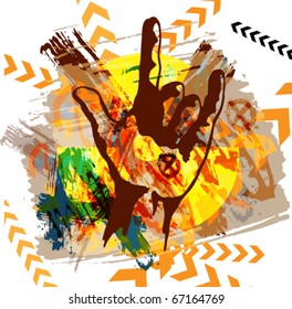 Heavy Metal Hand. vector background