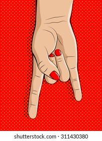 Heavy Metal Hands. Vector Illustration. Pop-art style.