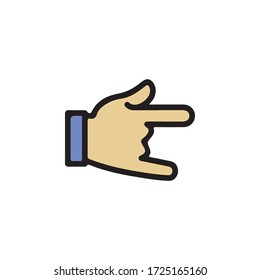 Heavy Metal Horns Hand, Rock Roll Gesture. Gestures of Human Hand Icon In Trendy  Design Vector Eps 10