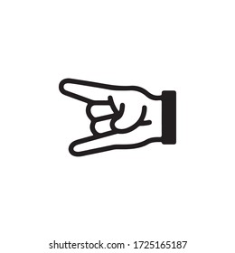 Heavy Metal Horns Hand, Rock Roll Gesture. Gestures of Human Hand Icon In Trendy  Design Vector Eps 10