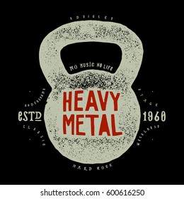 heavy metal kettlebell rock music print