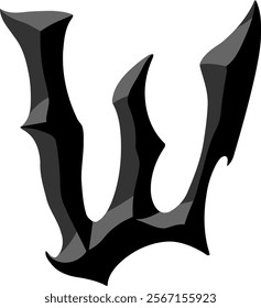 Heavy Metal Letter Alphabet W