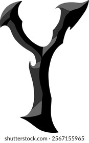 Heavy Metal Letter Alphabet Y